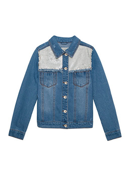 100% Cotton Denim Washed Jacket For Girls