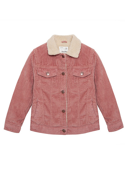 Girl jacket in 100% Cotton Corduroy Lapel